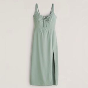 Abercrombie & Fitch NWT Mint Green Corset Midi Dress with Slit Size XXS
